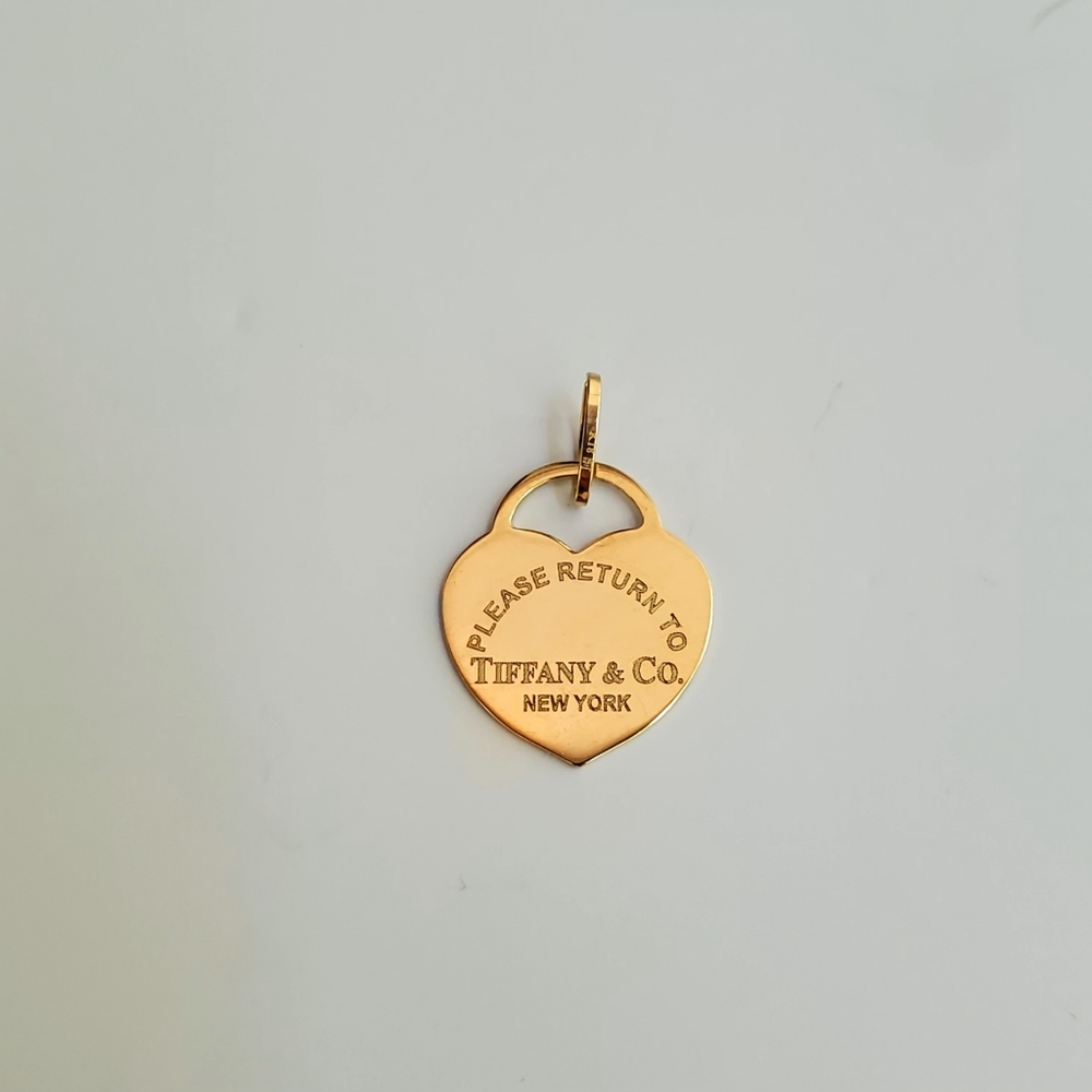 Authentic Real 18k Solid Yellow Gold Brand Inspired Heart Pendant